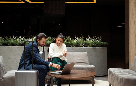 Hotel guests experiencing personalized service