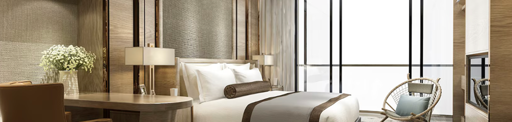 Luxury hotel room with modern design